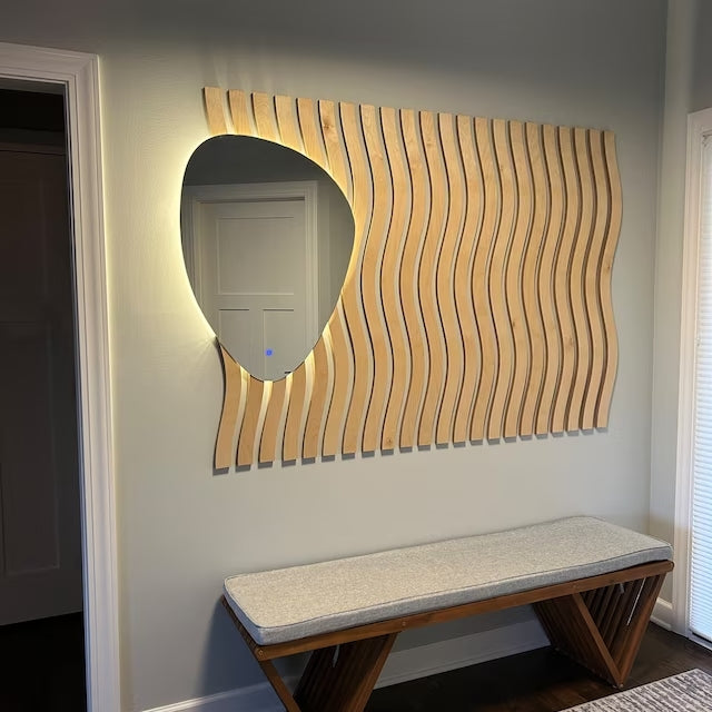 Wavy Wooden Slat Wall Panel